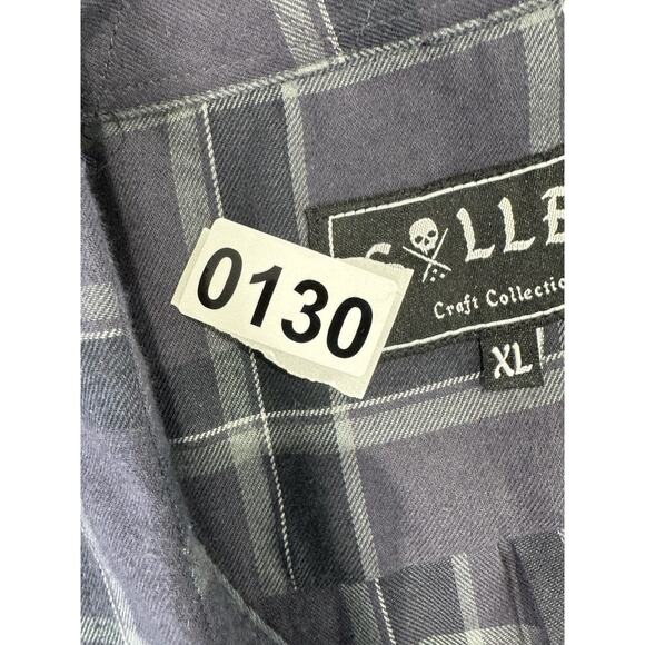 SULLEN Craft COLLECTIVE BUTTON-UP FLANNEL SHIRT Grey Black Men Size XL - Picture 14 of 16